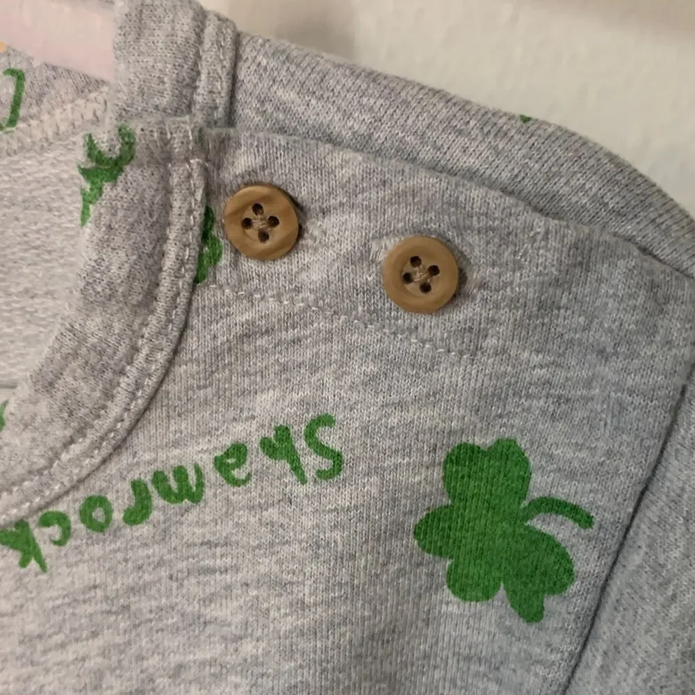 Carter's Gray and Green St. Patrick's Day one piece- 12 months